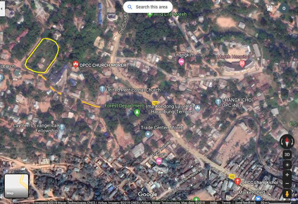 URGENT SALE – Big & Potential Commercial Plot –  Within 500m radius from Moreh Bazar – Nr. Trade Centre – MOREH