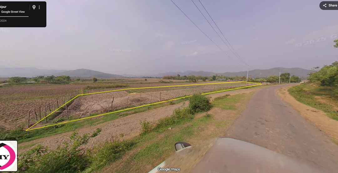 SALE – Scenic hillside property – 0.90 acres – Long frontage adjacent to IVR – TANGKHAM